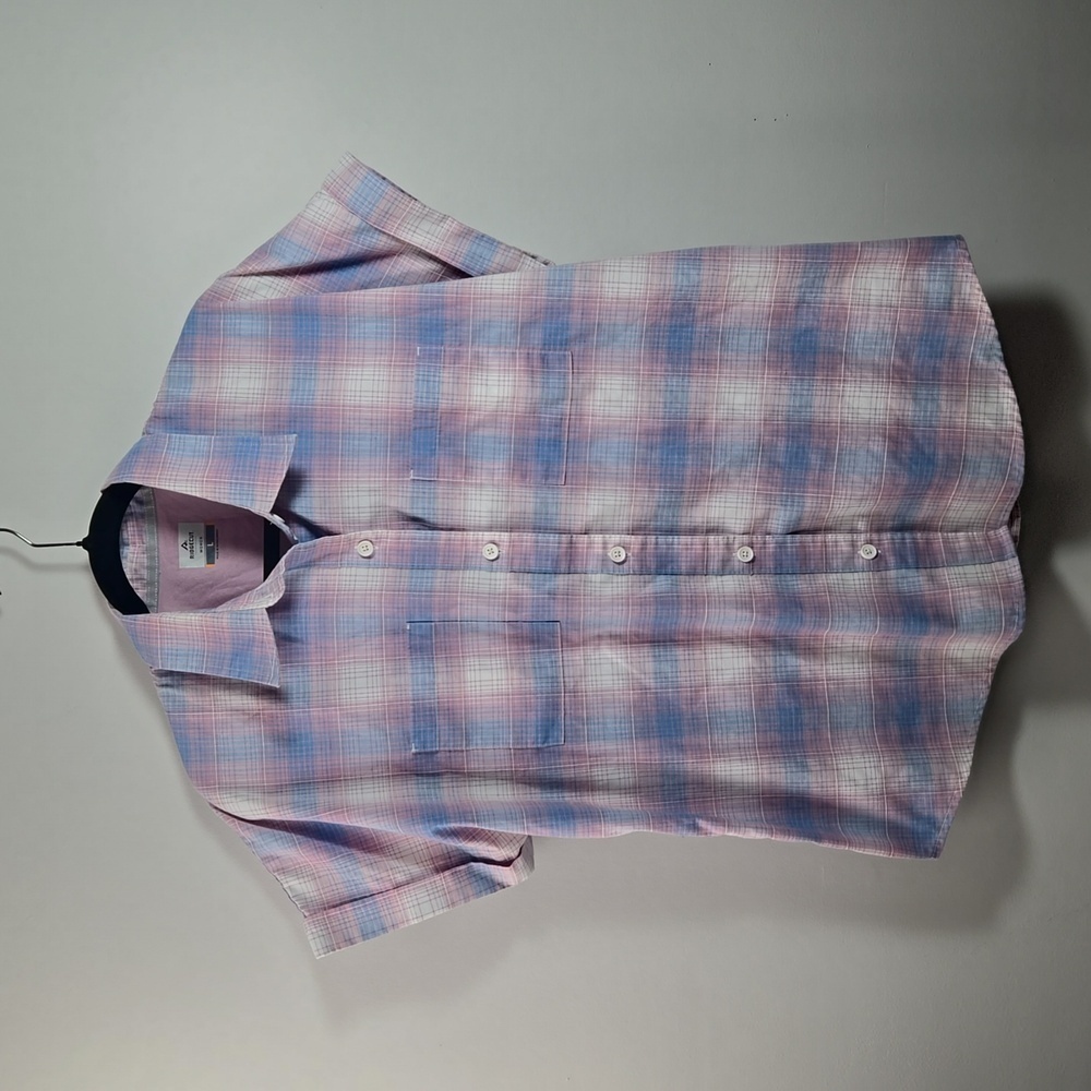 Ridgecut Toughwear Pink Plaid Shortsleeve Button-down Top